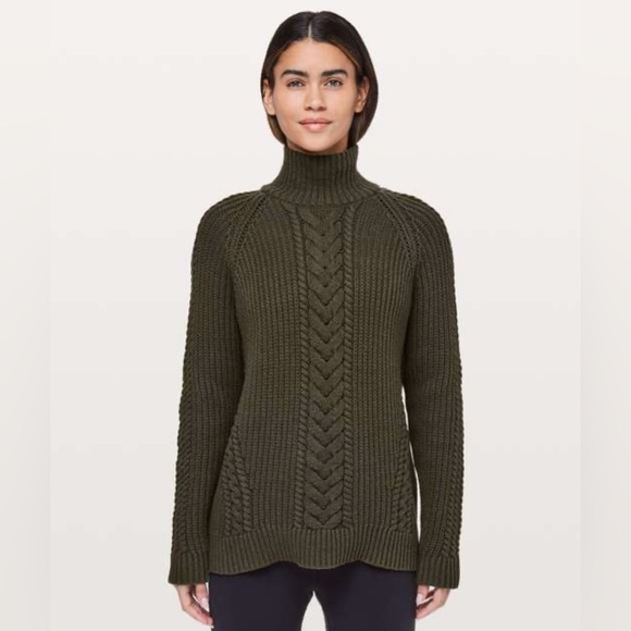 lululemon athletica Sweaters - Lululemon Bring The Cozy Turtleneck dark olive
Size 2
W3BL5S
